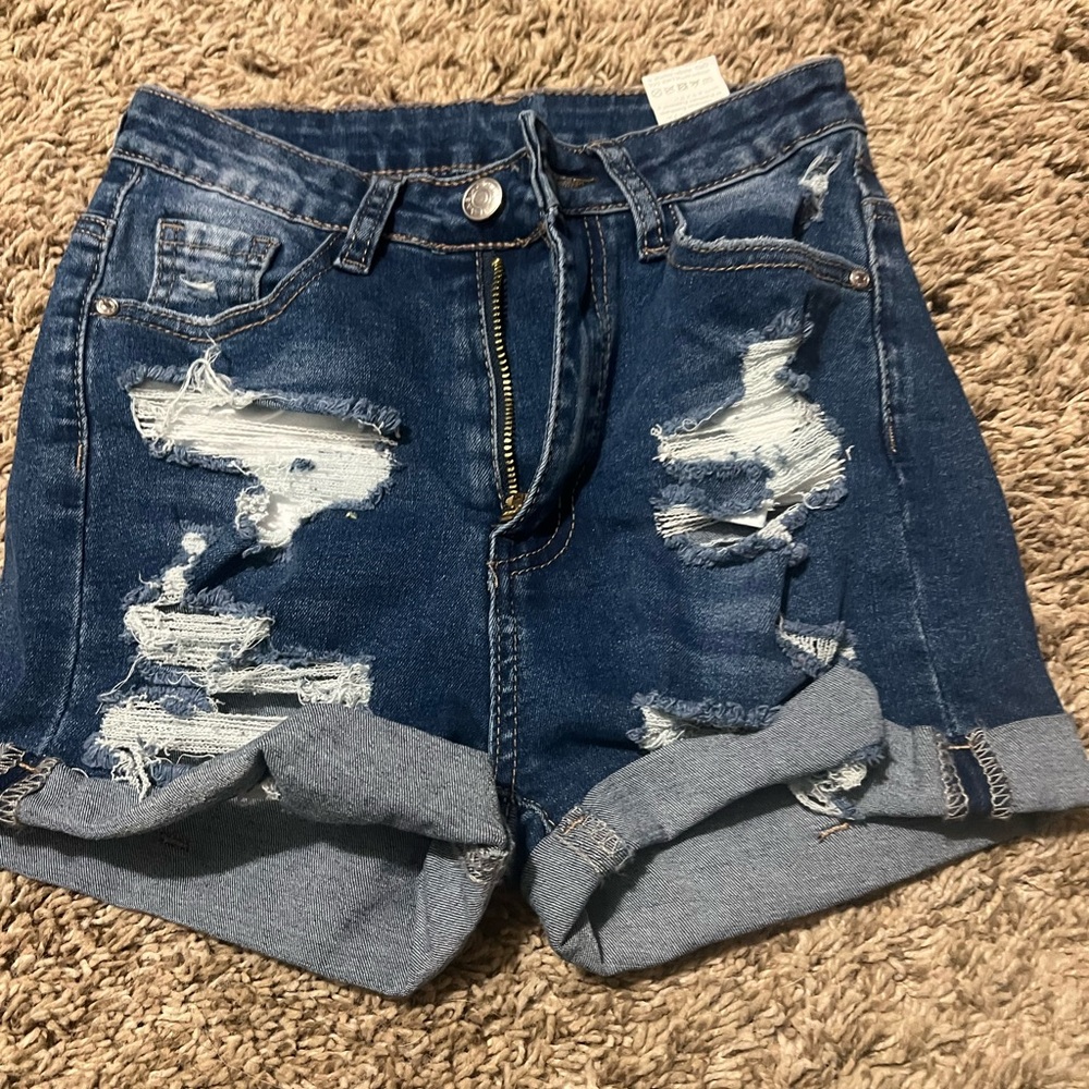 Distressed Denim Shorts